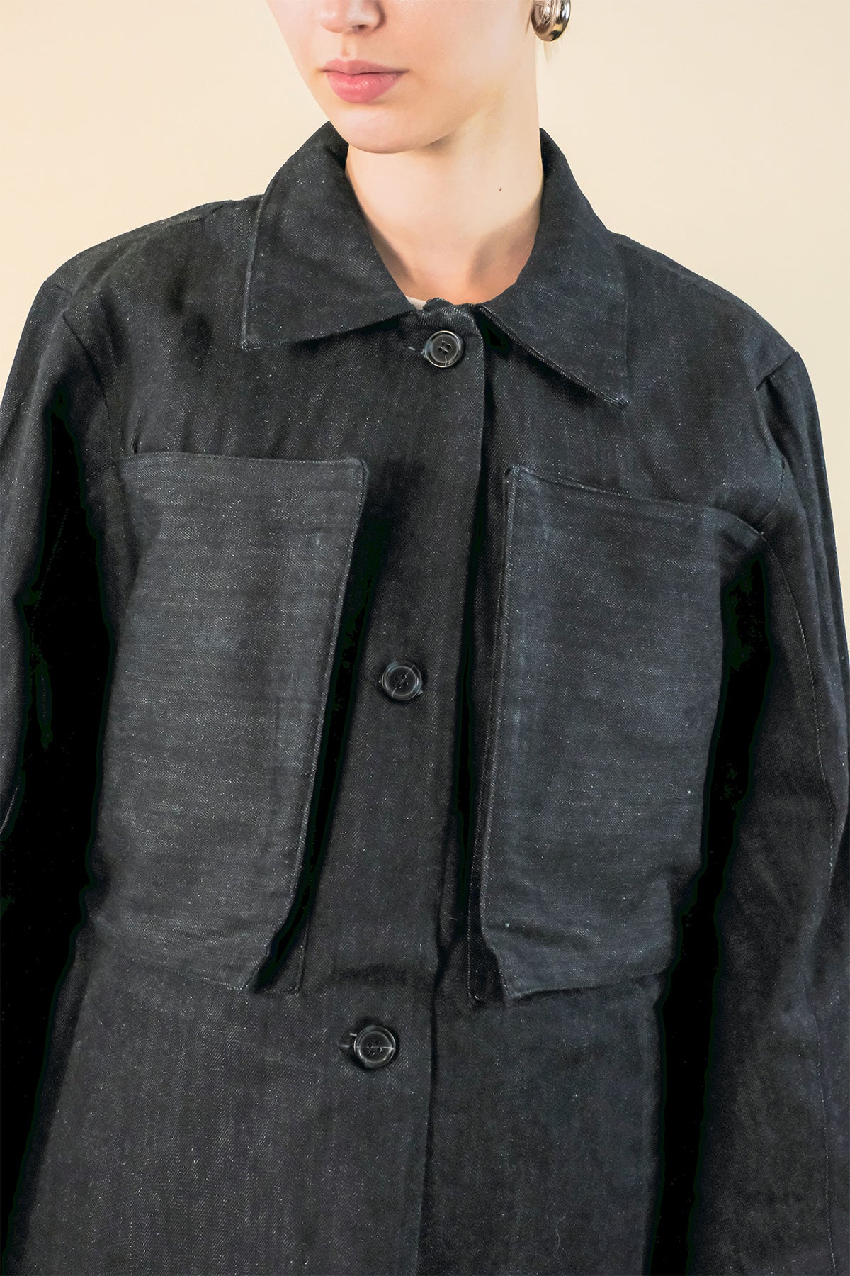 Veste Pokka Denim - détail poche - Hello World Le Studio