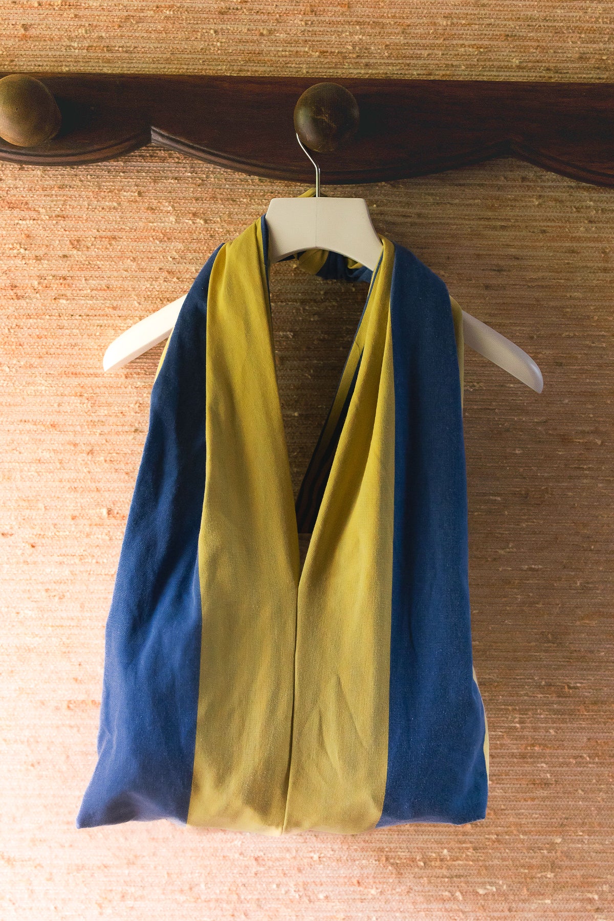 Tote Trouville - sac en coton rayé jaune et bleu - Hello World Le Studio