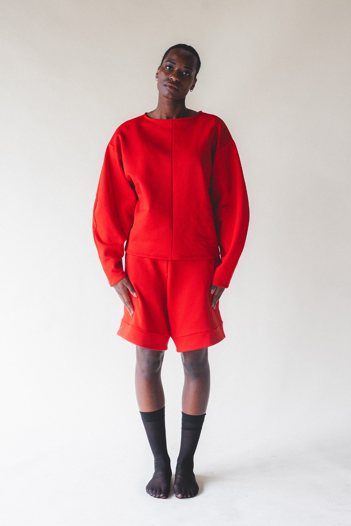 Sweat Karl Rouge - ensemble sweat et short rouge - Hello World Le Studio