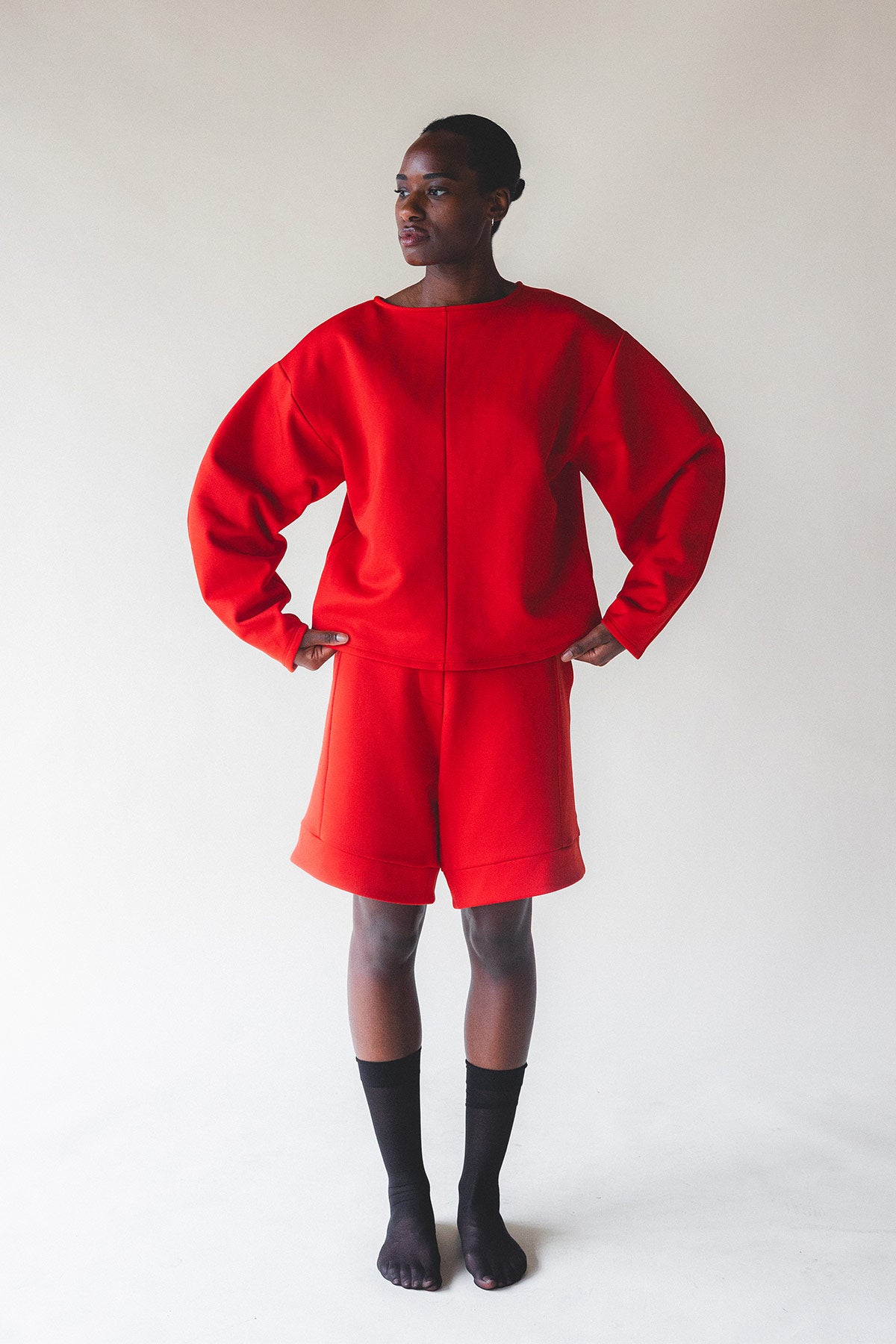 Sweat Karl Rouge - ensemble sweat et short rouge - Hello World Le Studio