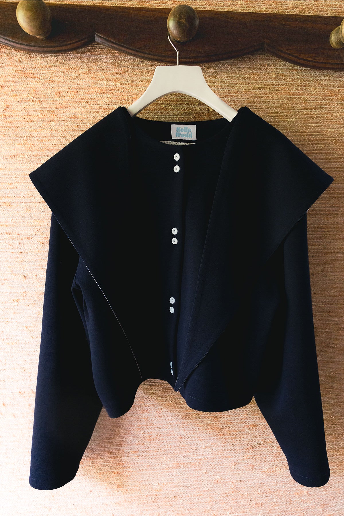 Cardigan Cabourg - détail col marine - Hello World Le Studio